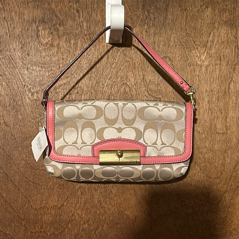 NWT Coach Kristin Wristlet Wallet Large sateen & leather Y2K vibes, discontinued